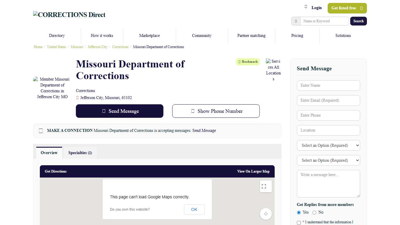 Missouri Department of Corrections - Corrections - CORRECTIONS Direct -The Global Prisons and Probation Directory